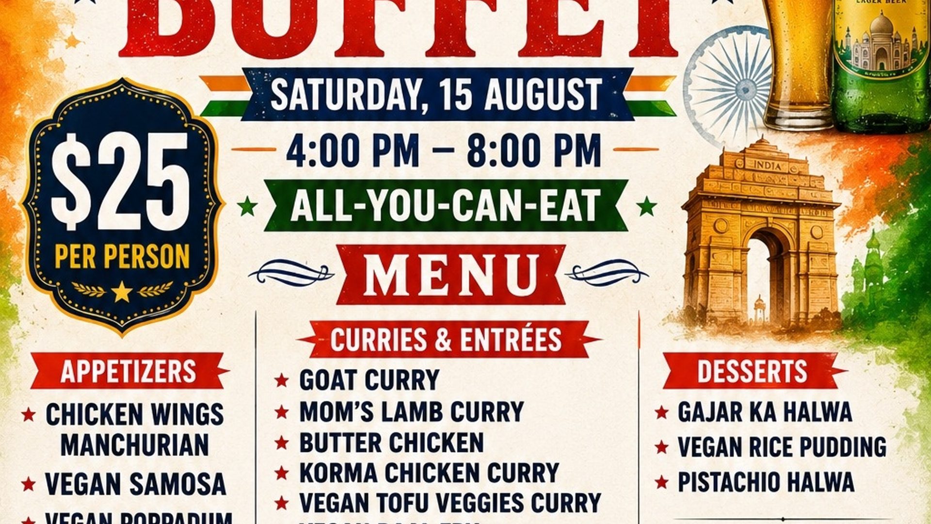 Independence Day celebration buffet