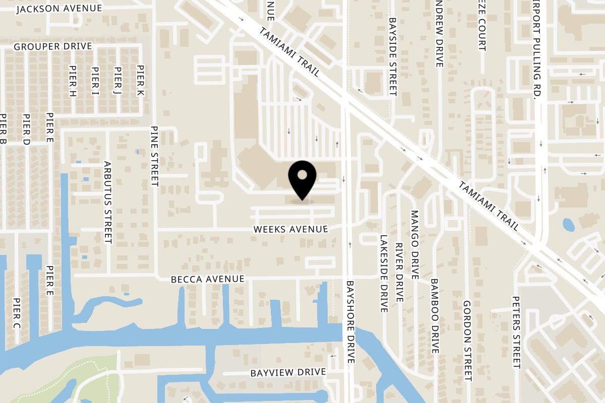 Map showing the location of I Love Curry on 2740 Bayshore Dr Ste 11 in Naples
